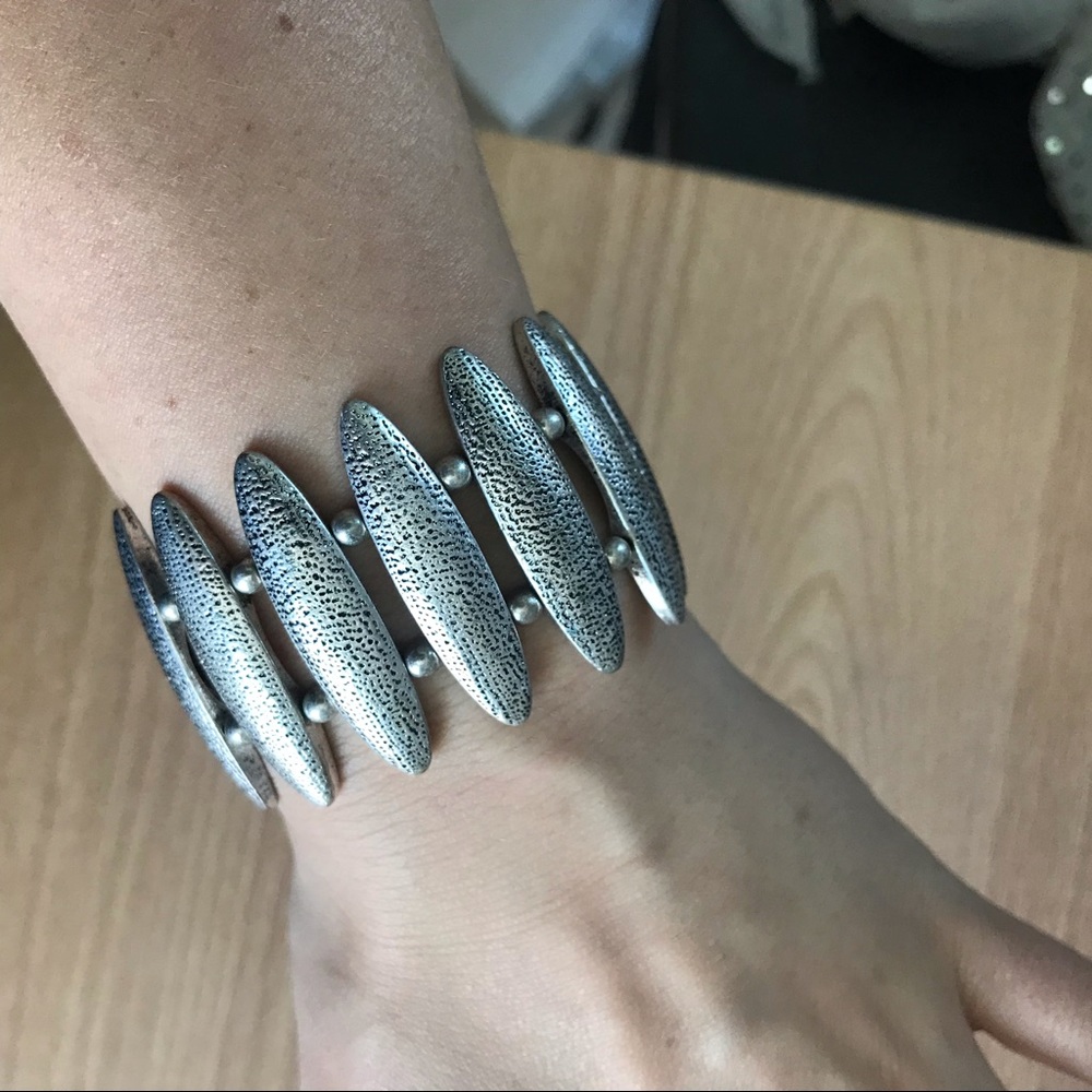 Rustic Silver Beaded Bracelet